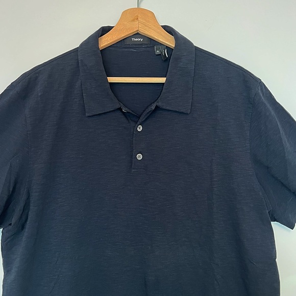 Theory Men's Black Polo Shirt Cotton Blend Size XL - Picture 5 of 13